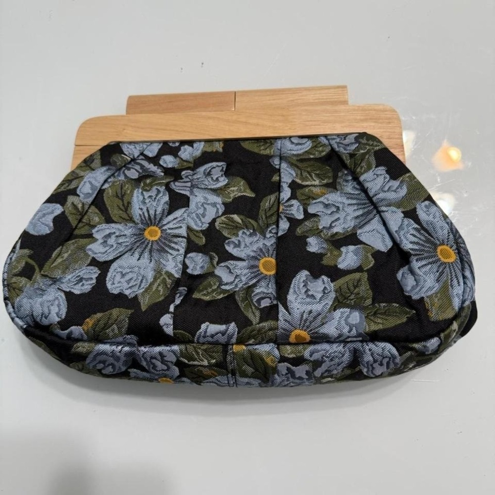 🌸 Shiraleah Chicago Wooden‎ Frame Floral Clutch Purse